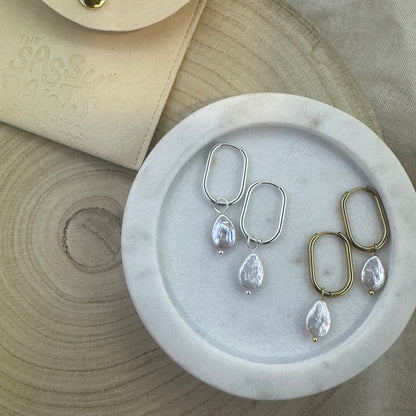 PEARL DROP | SILVER | HOOPS