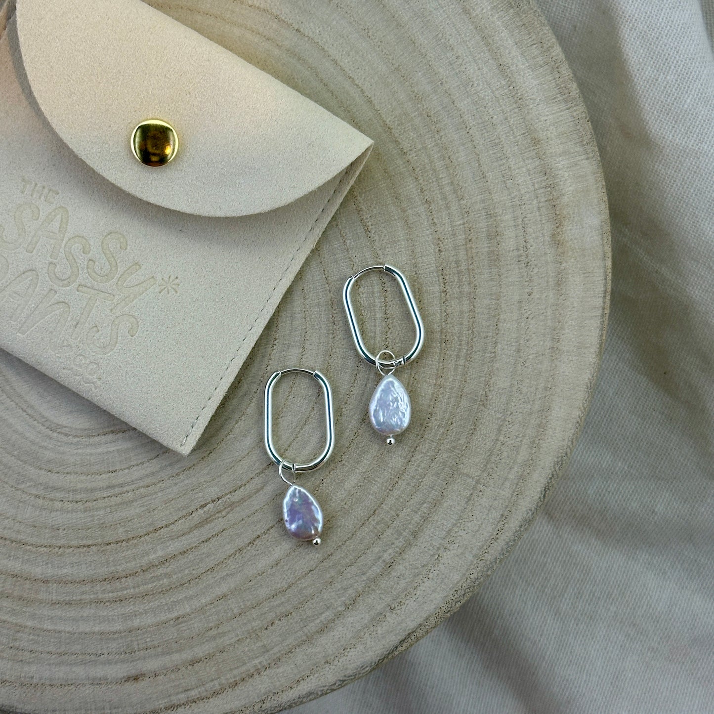 PEARL DROP | SILVER | HOOPS