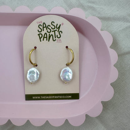 CHUNKY PEARL | GOLD | HOOPS