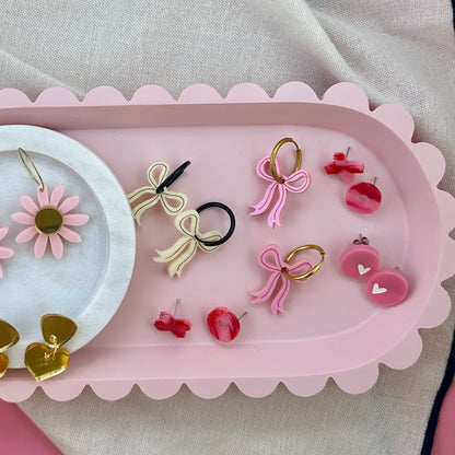 RIBBON BOWS | HOOPS | PINK